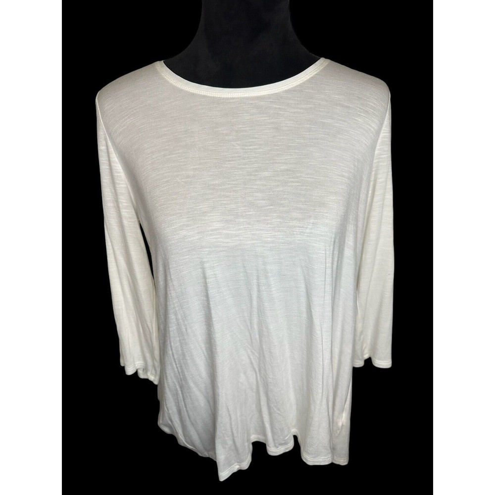Women's WHITE House BLACK Market White Long Sleeve Top Size‎ M
